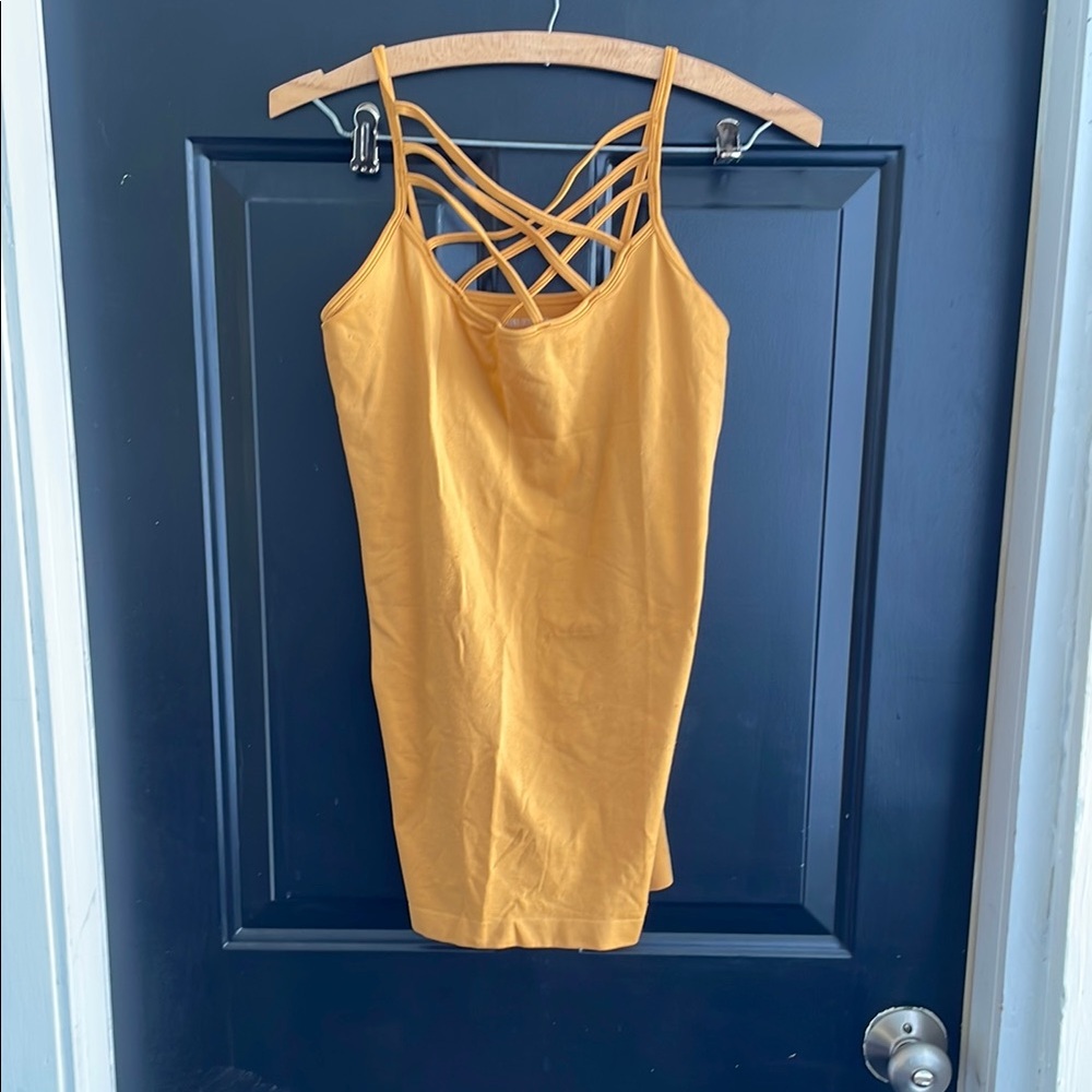 Yellow Strappy Tank Top